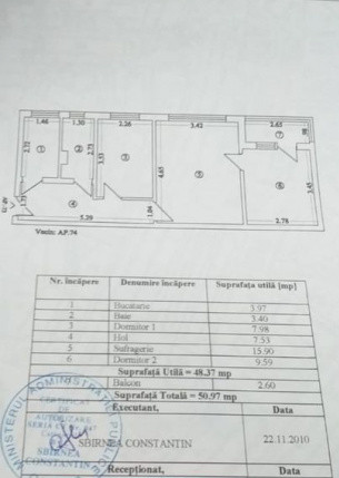 Apartament 3 camere- Tomis Nord -mobilat/utilat 