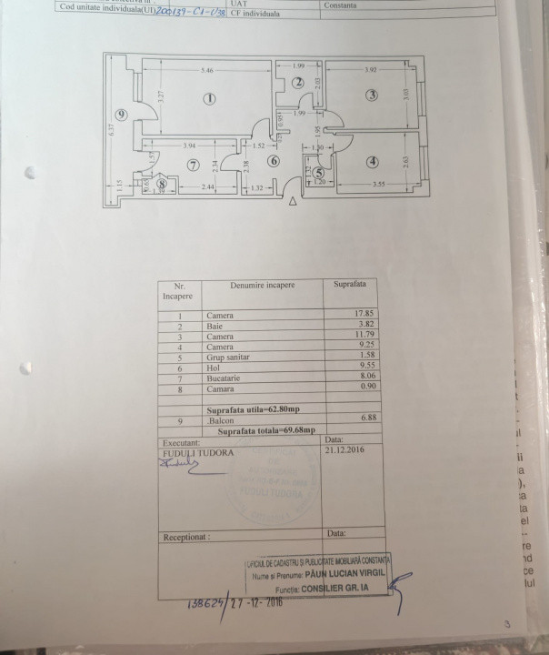 3 camere | 2 bai | Eden | Etaj 1 | Parcare