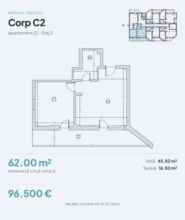 Apartament 2 camere Mamaia Nord | Resort cu piscină & spa | TVA inclus