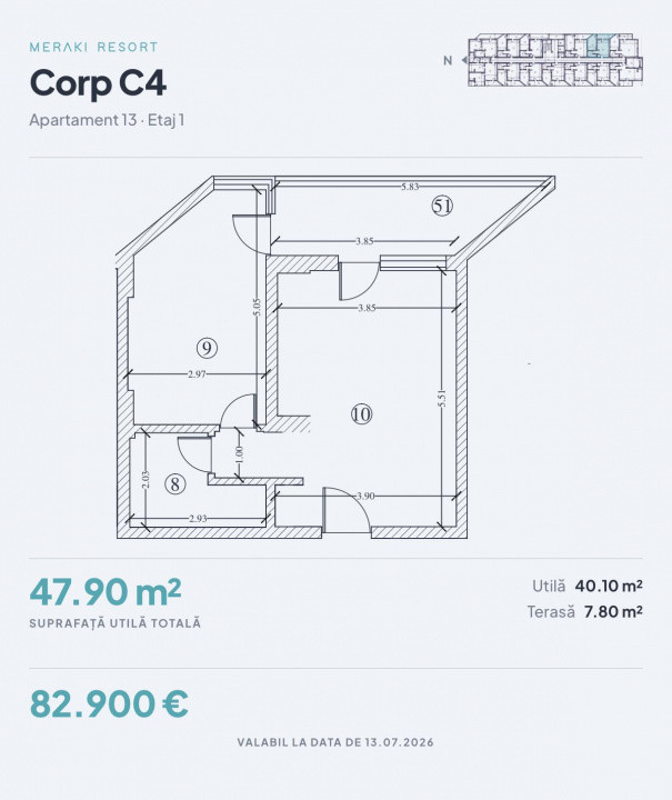 Apartament 2 camere Mamaia Nord | Resort cu piscină & spa | TVA inclus