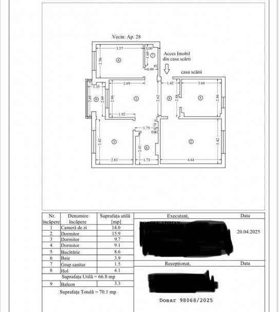 Apartament decomandat 4 camere -EDEN