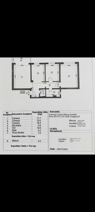 Apartament 3 camere zona Dacia | Bulevardul Tomis | Parter înalt | 75 mp 