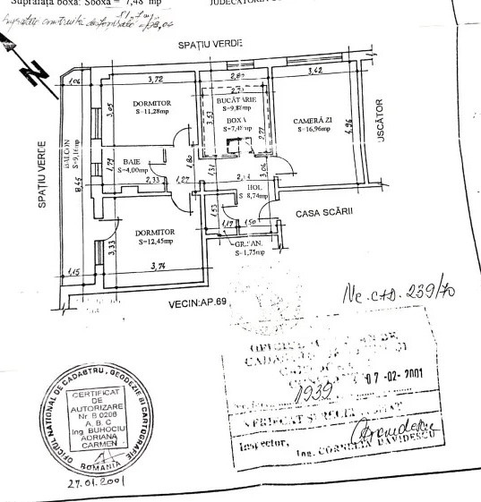 Apartament 3 camere |Decomandat | Dacia  | Parter